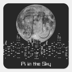 Sticker Carré Pleine lune Pi Dans Le Ciel