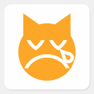 Sticker Carré Pleurer le chat Emoji