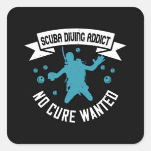 Sticker Carré Plongée - Plongée Addict Sans Cure Recherché