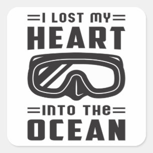 Sticker Carré Plongée Plongée Mer Plongée Plongée Plongée Drôle 