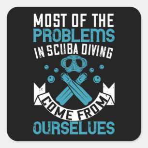 Sticker Carré Plongée - Problèmes de plongée sous-marine