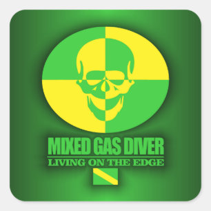 Sticker Carré Plongeur à gaz mixte