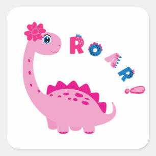 Sticker Carré Plongez dans le plaisir avec une fête Dino-Mite !