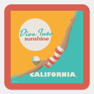 Sticker Carré Plongez Dans Le Soleil   Californie