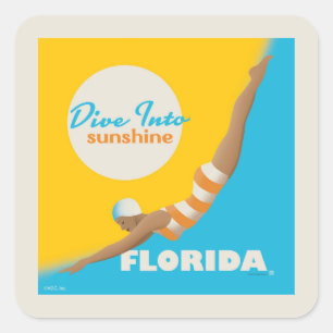 Sticker Carré Plongez Dans Le Soleil   Floride