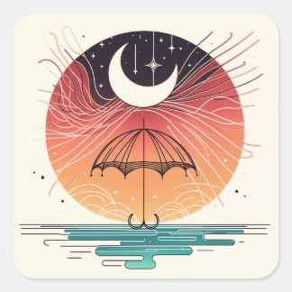Sticker Carré Pluie céleste dans l'art en ligne Boho