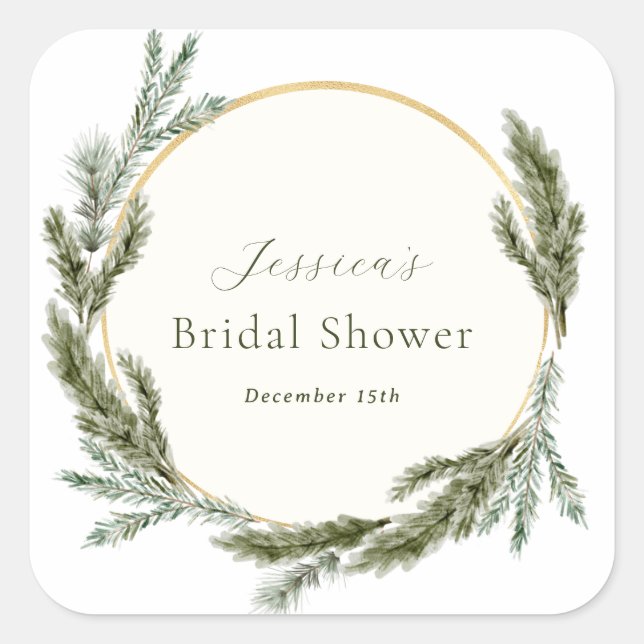 Sticker Carré Pluie d'hiver Shower de mariage  (Devant)