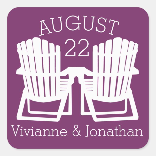 Sticker Carré Plum chaises Adirondack (Devant)