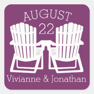 Sticker Carré Plum chaises Adirondack