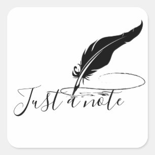 Sticker Carré Plume personnalisée