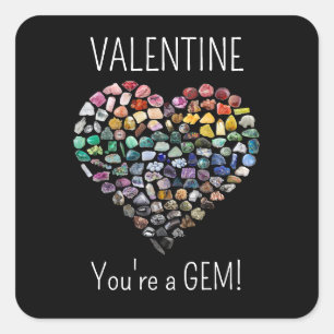 Sticker Carré Plus de 100 cristaux Gemmes Minéraux Valentines Jo