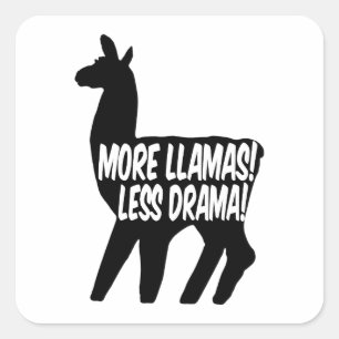 Sticker Carré Plus de lamas moins de drame