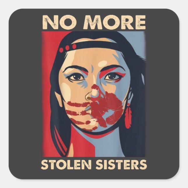Sticker Carré plus de soeurs volées amérindienne (Devant)