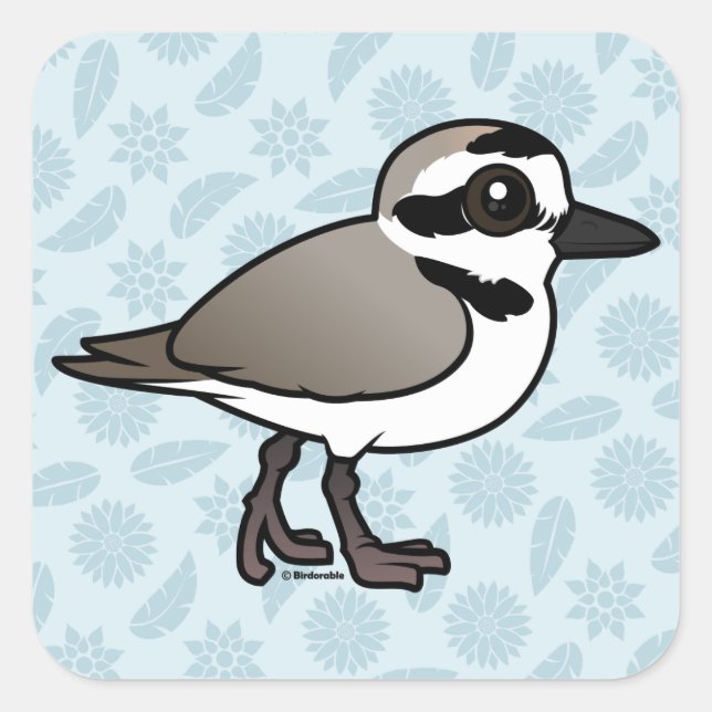 Sticker Carré Pluvier neigeux Birdorable (Devant)