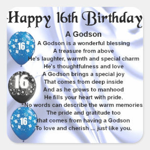 Sticker Carré Poème de Godson - 16ème anniversaire Design