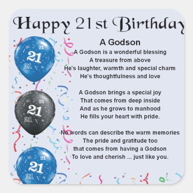Sticker Carré Poème de Godson - 21ème anniversaire (Devant)
