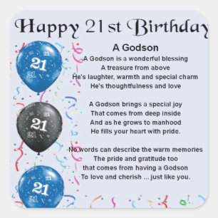 Sticker Carré Poème de Godson - 21ème anniversaire