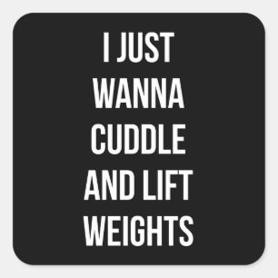 Sticker Carré Poids Lift Et Cuddle - Gymnase De Novelty Mignonne