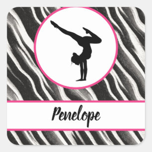 Sticker Carré Poignée Filles Zèbre Imprimer Faux Fur
