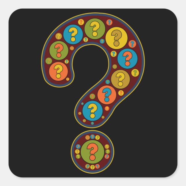 Sticker Carré Point d'interrogation Ponctuation d'image rouge fo (Devant)