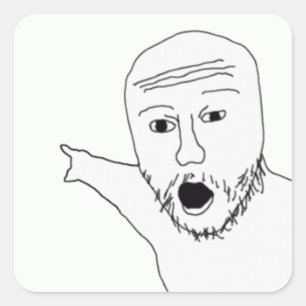 Sticker Carré Pointeurs en Wojak