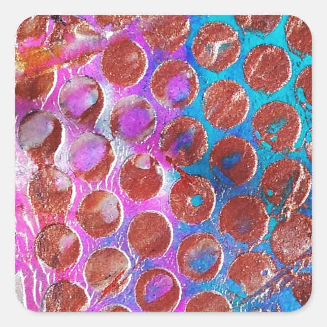 Sticker Carré Points Abstraits (Devant)