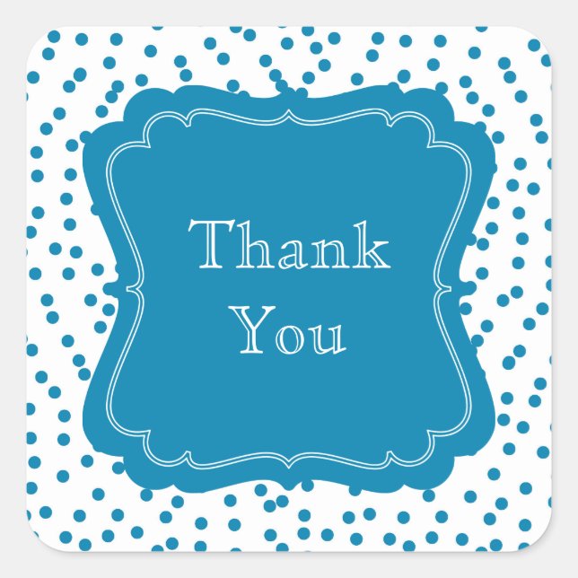 Sticker Carré Points Aqua Confetti (Devant)