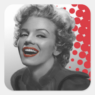 Sticker Carré Points rouges Marilyn