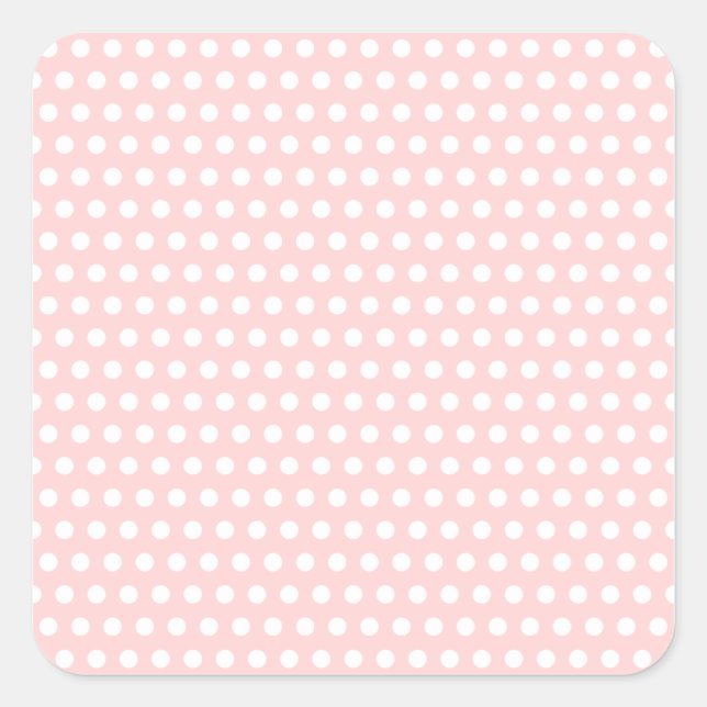 Sticker Carré Pois blancs sur rose pâle (Devant)