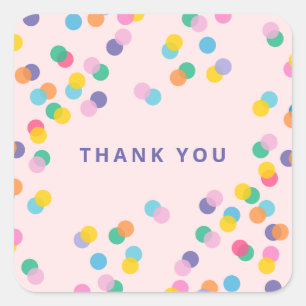 Sticker Carré Pois Confetti couleur Merci