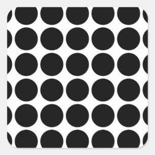 Sticker Carré Pois noirs en blanc