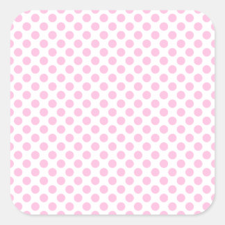 Sticker Carré Pois roses avec Arrière - plan personnalisable