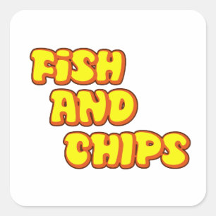 Sticker Carré poisson et frites