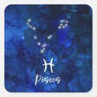 Poissons Zodiac Constellation Bleu Galaxie Céleste
