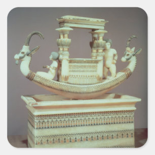 Sticker Carré Poitrine avec bateau décoré de deux têtes
