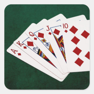 Sticker Carré Poker Hands - Brosse Royale - Costume Diamants