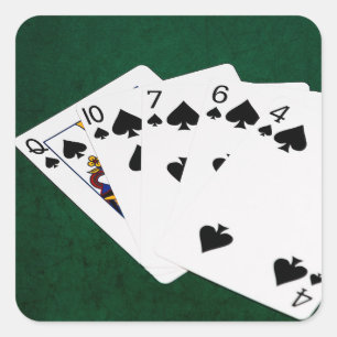 Sticker Carré Poker Hands - Flush - Spades Suit