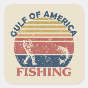 Sticker Carré Pôle de pêche du golfe d'Amérique patriotique amér
