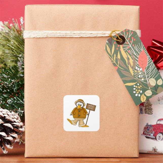 Sticker Carré Pôle Nord Penguin (Créateur téléchargé)