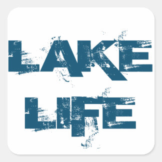 Sticker Carré Police bleue Patinée Lake Life