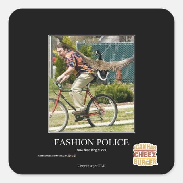 Sticker Carré Police de mode (Devant)