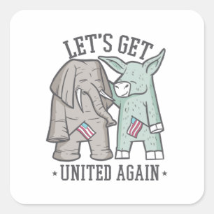 Sticker Carré Politique américaine - Unissons-nous à nouveau