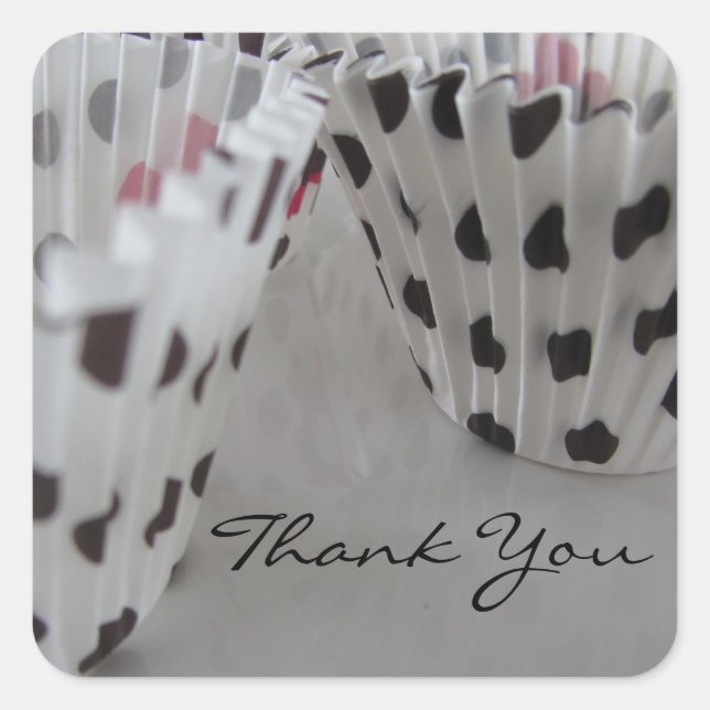 Sticker Carré Polka Dot Cupcake (Devant)