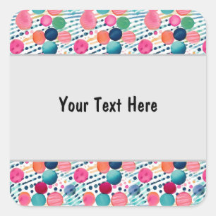 Sticker Carré Polka Dots et Rayures 12