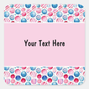 Sticker Carré Polka Dots et Rayures 15