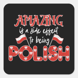 Sticker Carré Polska Extraordinaire Est Un Effet Secondaire Sur 
