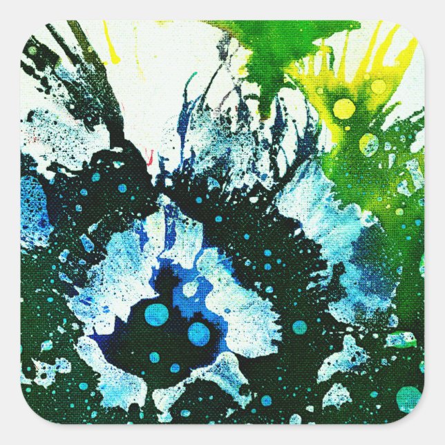 Sticker Carré Polychromoptic #2C par Michael Moffa (Devant)