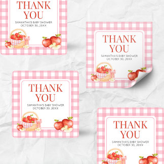 Sticker Carré Pomme de notre Baby shower oculaire
