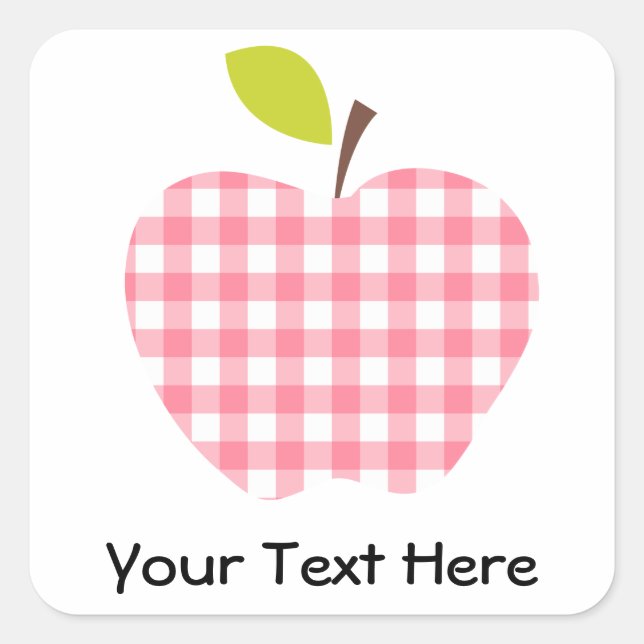 Sticker Carré Pomme enseignant personnalisable (Devant)