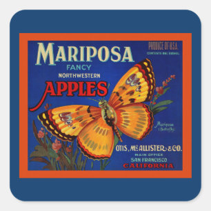 Sticker Carré Pommes de Mariposa